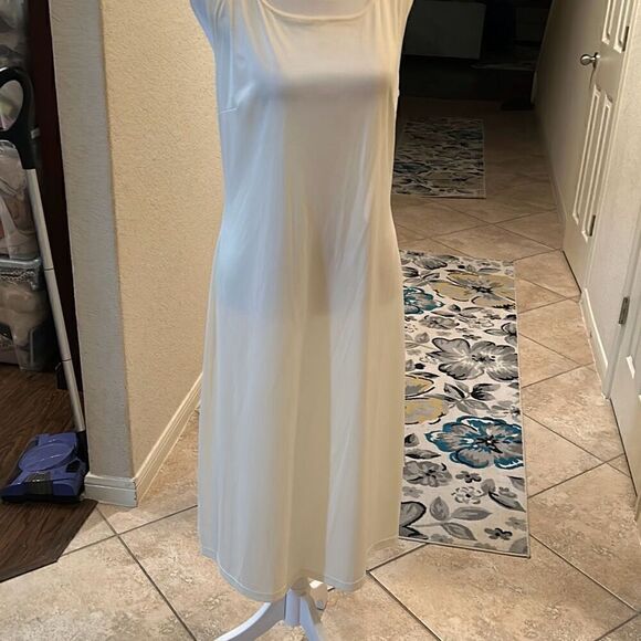 Asos Women's 8 Pleat Side Midi Dress Ivory Cream Modest With Detachable Slip New - Picture 11 of 14